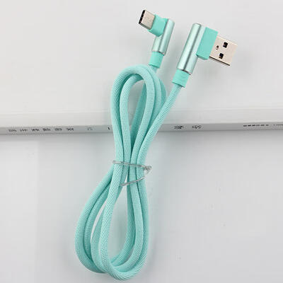 

Dual Head 90 Degree Angled USB Type-C Charging Data Cable USB Braided Cable For Mobile Phone-1m