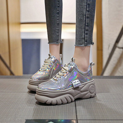 

Thick-soled Platform Shoes European Station Womens Shoes Elevated&Colorful Torre Shoes Leisure Single Shoes Hong Kong Style