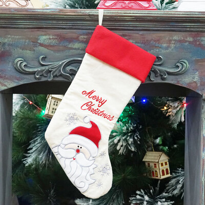 

Tailored Happy New Year Christmas Stocking Sock Candy Gift Bag Xmas Tree Hanging Ornament