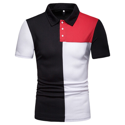 

Toponeto Fashion Mens Casual Mixing Colour Slim Fit Short Sleeve Sports Shirt Top Blouse