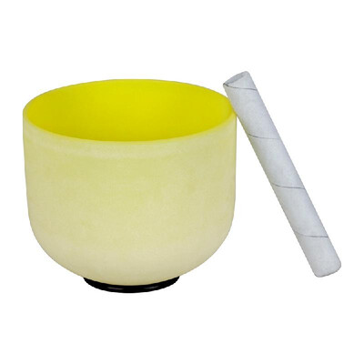

8 Inch Crystal Singing Bowl B Note with Mallet & Rubber O-Ring for Music Making Musical Healing Meditation Yoga Home Office Decora