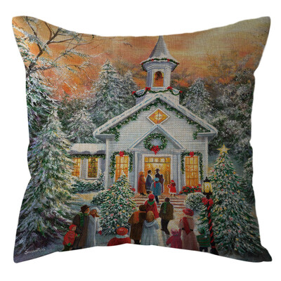 

Tailored Christmas Home Decor Office Sofa Cushion Square Throw Pillow Festive Pillowcase