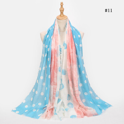 

Scarf female spring new Korean version of the dot point foreign trade thin section sunscreen shawl shawl cotton&linen scarf female