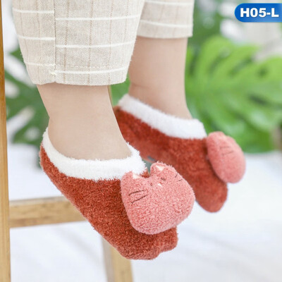

New Baby Coral Socks Infant Anti Slip Kids Cute Cartoon Animal Child Floor Warm Soft Boys Girls Socks Spring Winter-in Socks