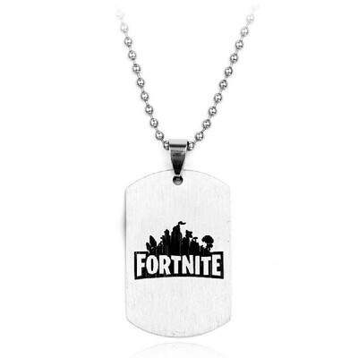 

Game Peripheral Accessories Fortnite Logo Printing Necklace Stainless Steel Pendant Necklaces Beads Chain Men Women Memento Jewelr