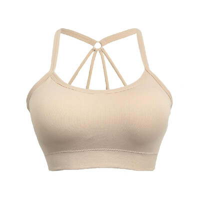 

New Women Sports Bra Cutout Non-Adjusted Straps Wire Free Padded Push Up Full Cup Yoga Crop Top