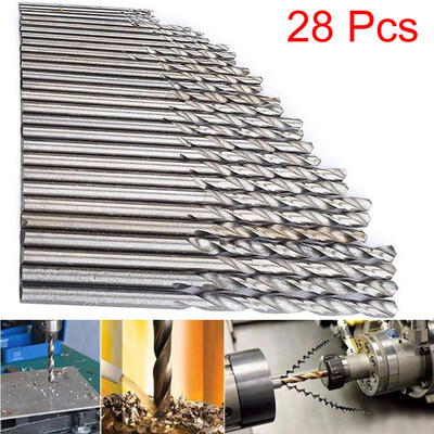 

Siaonvr 28 Pcs Mini Drill HSS Bit 03mm-30mm Straight Shank PCB Twist Drill Bits Set