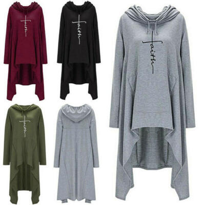 

UK Women Hooded Sweatshirt Ladies Winter Hoodies Tops Jumper Pullover Plus Size