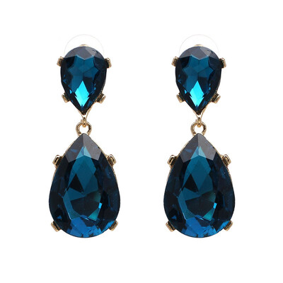 

JURAN New Exquisite Full Crystal Drop Dangle Earrings Shiny Water Drop Brincos Rhinestone Fashion Maxi Statement Party Jewelry