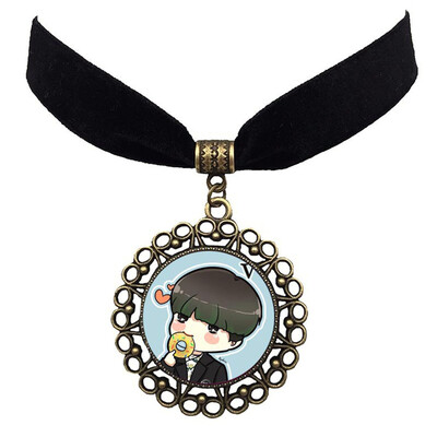 

BTS Bangtan Boys Fashion Sexy Vintage Black Necklace Kpop Pendant Choker Necklace