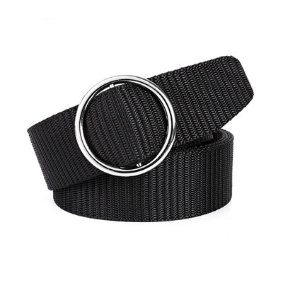 

Round buckle Unisex belt Solid Color Canvas Ring Buckle Women belt Fashion Student belt Wild Cowboy pants belt