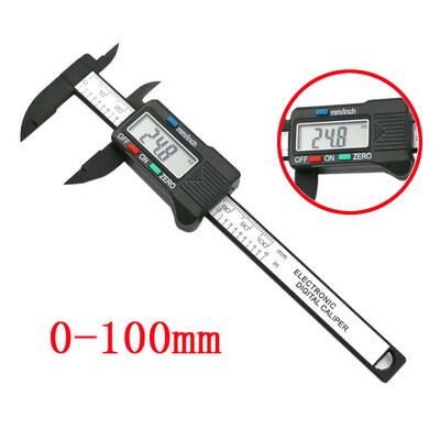 

〖Follure〗100mm4inch LCD Digital Electronic Carbon Fiber Vernier Caliper Gauge Micrometer
