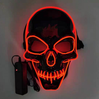 

Skull Mask Halloween Party Masque Masquerade Masks Neon Maske Light Glow In The Dark Mascara Horror Maska Glowing Masker Purge