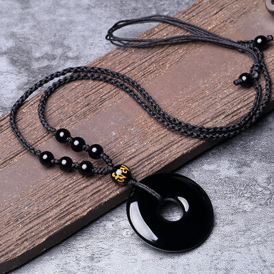 

Obsidian Pendant Pendant Mens Necklace Jewelry