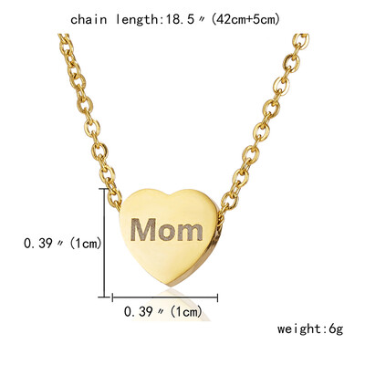 

Customized Name Necklaces Engrave Letters Birth Date Stainless Steel Heart Pendant Chain Necklace Personalized Jewelry For Women
