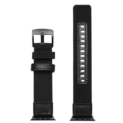 

〖Follure〗Luxury Canvas Leather Watch Band Wrist Strap For Apple Watch Series 4 44MM