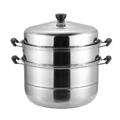 

SUS560-3 Thick Stainless Steel Three-layer Steamer Cookware Stainless Steel Multicooker with 2 Perforated Steel Insert