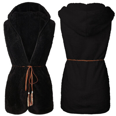 

〖Follure〗Fashion Women Autumn Casual Easy Sleeveless Stand-Neck Solid Lace-Up Waistcoat