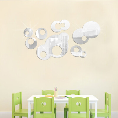 

〖Follure〗7Pcs 3D Mirror Ring Acrylic Vinyl Removable Wall Sticker Home Decor Art DIY GD
