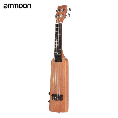 

ammoon Creative Bottle Shape 21" Solid Wood Okoume Electric Ukulele Ukelele Uke Kit with Tuner Carrying Bag 35mm Audio Cable 4pcs