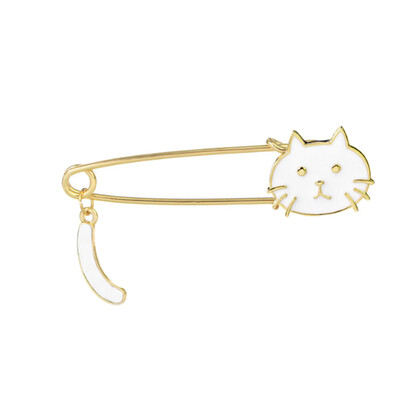 

Two Cute Wagging Tail Little Kitten Black And White Cat Brooch