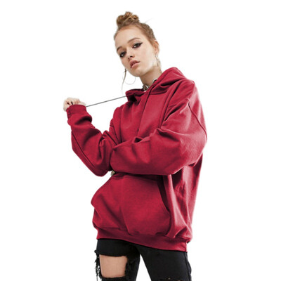 

New Hoodie Pocket Hip Hop Solid Color Hooded Hoodies&Sweatshirts Plus Size Harajuku Casual Thick Loose Pullover