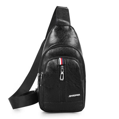 

Men Crossbody Messenger Bags PU Leather Male Casual Business Chest Pack