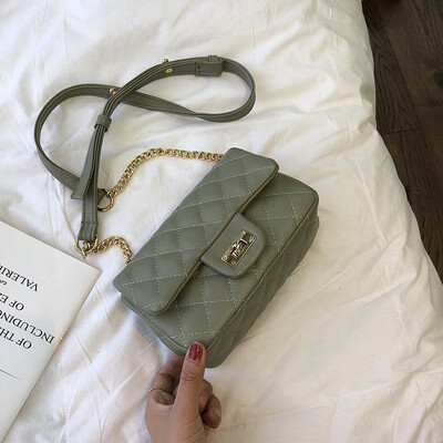 

Internet celebrity foreign gas bag summer chic rhomboid chain bag new 2019 Korean version 100 lap shoulder oblique satchel bag