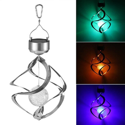 

Hanging Solar Lights Outdoor Wind Chimes Lights LED Color Changing Hanging Light Spiral Spinner Lamp for Garden Patio Balcony