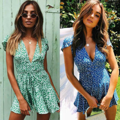 

Women Summer Boho Short Mini Dress Evening Cocktail Party Beach Dresses Sundress