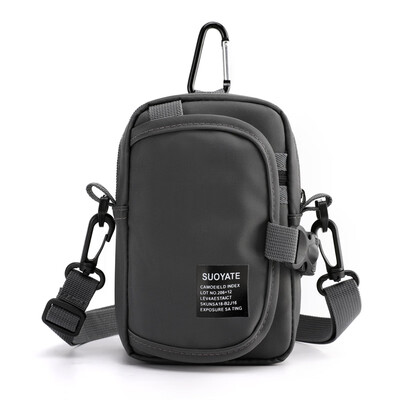 

Multifunctional mobile phone bag double zipper single shoulder diagonal mini bag tide can be inserted into the card to hang belt b