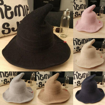 

Modern Halloween Witch Hat Women Lady Sun Straw Large Floppy Summer Beach Cap D