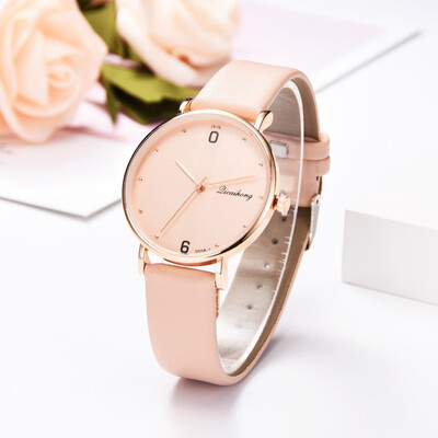 

Gobestart Fashion Casual Without Scale Striped Dial Leather Strap Mens Quartz Watch