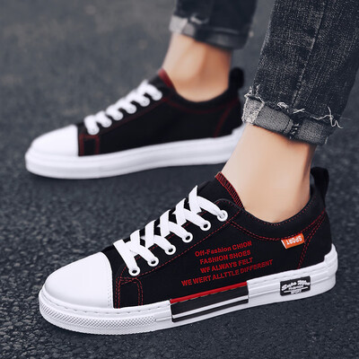 

Summer shoes men&middle school students canvas shoes shoes summer youth trend shoes flat mens shoes 2019 new