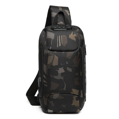 

Gobestart OZUKO Mens Multi-function Messenger Bag Anti-theft Waterproof Travel Chest Bag