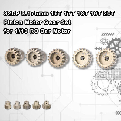 

Siaonvr 32DP 3175mm 16T 17T 18T 19T 20T Pinion Motor Gear Set for 110 RC Car Motor