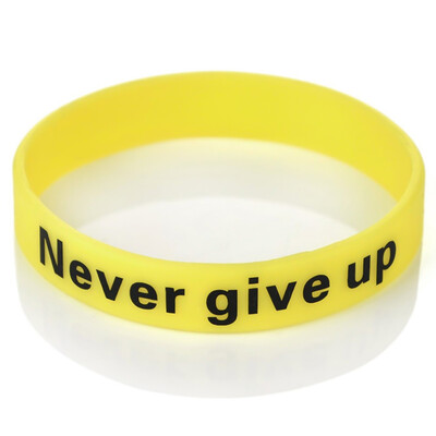 

Fashion Unisex Never Give Up Letter Motivational Silicone Bracelets Rubber Band Sports Wristbands Inspirational Bracelets