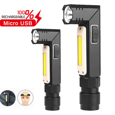 

Saidsome 2PC LED Waterproof Light USB Rechargeable Flashlight Tail Magnet Work Light flashlight lamp