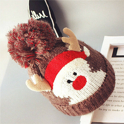 

Cute Elk Baby Girl Boy Pom Pom Ball Knitting Hat Winter Warm Beanie Cap
