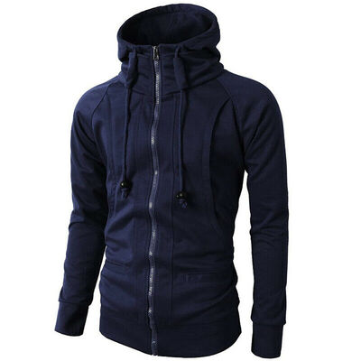 

SUNSIOM New Plain Mens Hoodie American Fleece Zip Up Jacket Sweatshirt Hooded Top -XXXL