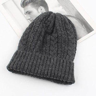 

Women Thick Twist Thread Knitted Beanies Hat Ribbed Autumn Winter Baggy Crochet Cap Warm Skullies Headwear