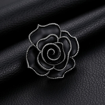

Temperament brooch ladies suit sweater brooch black&white rose flower pin scarf buckle hundred matching accessories
