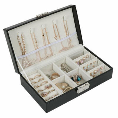 

Velvet Leather Jewelry Ring Display Organizer Case Holder Earring Storage Box