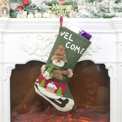 

Siaonvr Christmas Stockings 18 inches with Santa Snowman Deer Stockings for Candy