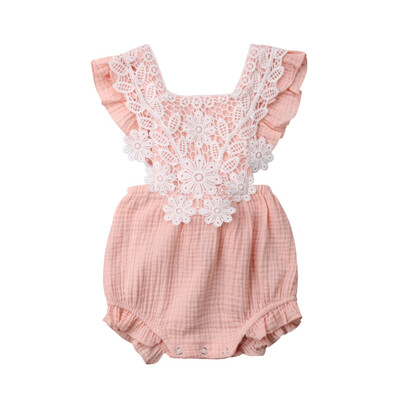 

Newborn Baby Girl Lace Backless Romper Jumpsuit Bodysuit Clothes Outfit Summer