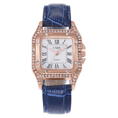 

Explosion models ladies full diamond square shell quartz watch fashion student watch female models