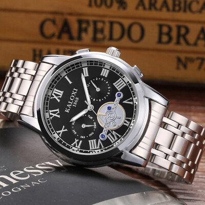 

Mens watch steel belt quartz watch imitation three-pin waterproof luminous watch Korean casual watch