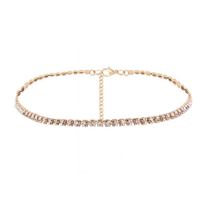 

1PC Rose Golden Necklace Women Letter Queen Girls Crystal Rhinestone Silver Adjustable Female Jewelry Accessories Bijoux