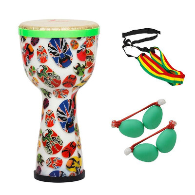 

Portable African Drum Djembe Bongo Hand Drum ABS Body 8inch Polyester Drum Head With Egg Shakers Drum Strap