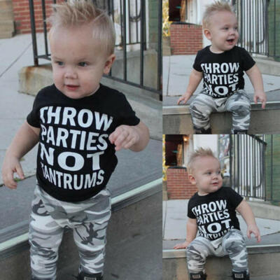 

Toddler Kids Baby Boy Clothes Summer T-shirt Camo Pants Outfit Set Tracksuit